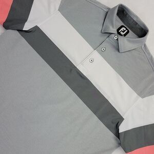 FootJoy Performance Golf Colorblock Pique 4-Way Stretch Breathable Med Polo Mens
